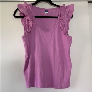 Old Navy size large lavender Ruffle Sleeve Top EUC